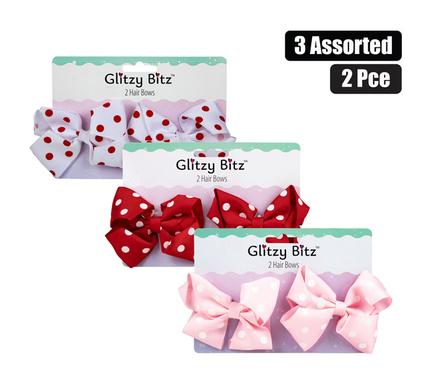 POLKA DOT HAIR BOW 2PC