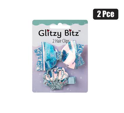 BOW & SHELL HAIR CLIPS