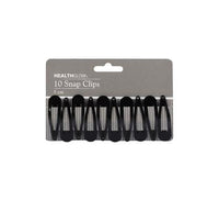 PACK OF 10 HAIR SNAP CLIPS BLACK 5CM