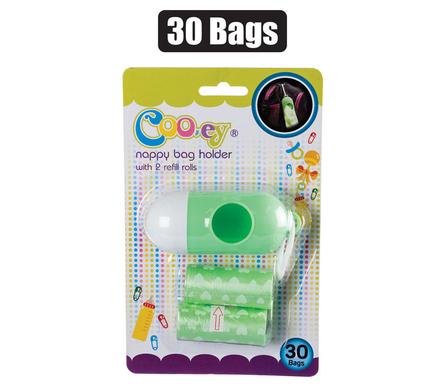 NAPPY BAG HOLDER WITH REFILL ROLLS