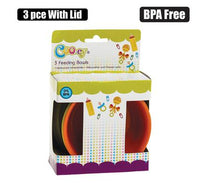 PACK OF 3 BABY FEEDING BOWLS