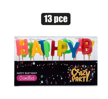 LETTERS BIRTHDAY CANDLES 13pc