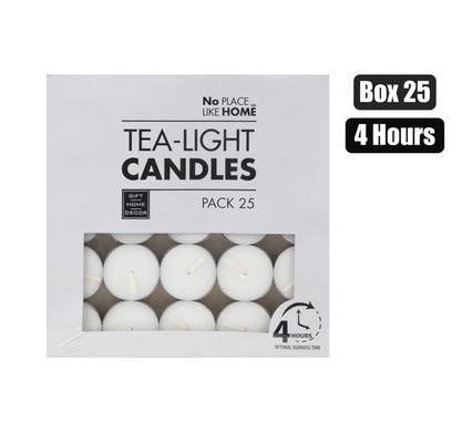 TEA-LIGHT CANDLES BOX OF 25