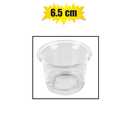 CANDLE-HOLDER GLASS CLEAR T-LITE 6.5CM
