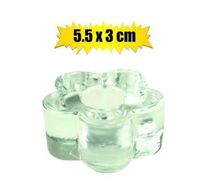 CANDLE-HOLDER GLASS DAISY 5.5x3cm