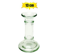 CANDLE-HOLDER GLASSS 13cm CLEAR