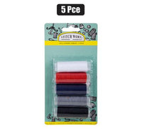 SEWING THREAD PACK OF 5 ASSORTED COLOURS