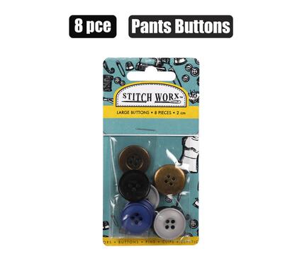PACK OF 8 LARGE PANTS BUTTONS