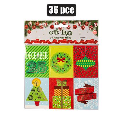 CHRISTMAS GIFT TAGS PACK OF 36