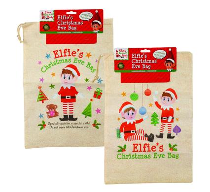 ELFIE'S CHRISTMAS EVE DRAWSTRING BAG