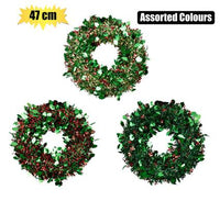 CHRISTMAS SPIRIT TINSEL WREATH 47cm