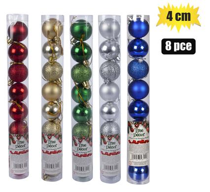 CHRISTMAS TREE DECOR BALLS PACK OF 8