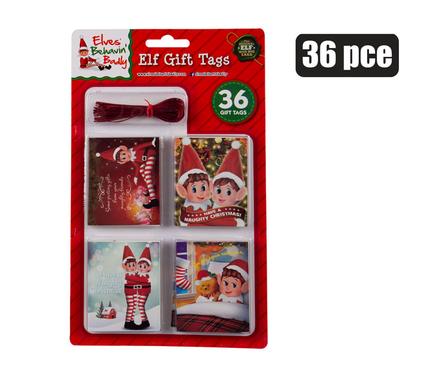 XMAS ELF STATIONERY GIFT TAG 36pc