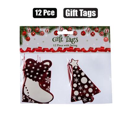 CHRISTMAS GIFT TAGS PACK OF 12