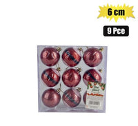 CHRISTMAS DECORATION BALLS PACK OF 9