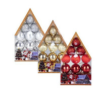 PACK OF 12 CHRISTMAS TREE DECORATION BALLS