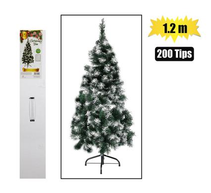 XMAS TREE 1.2m GREEN (200 TIPS) FROSTED