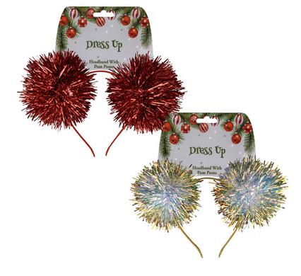 CHRISTMAS POM POM HEADBAND