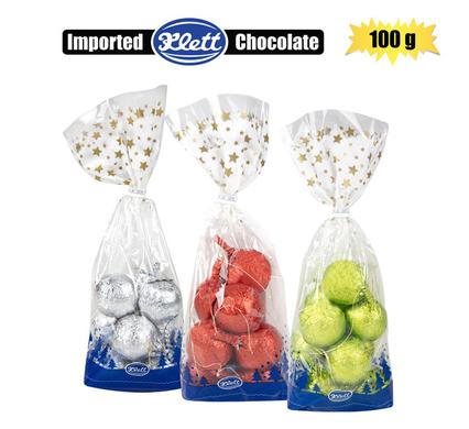 CHRISTMAS CHOCOLATE BAUBLE BAG GOODIES 100g