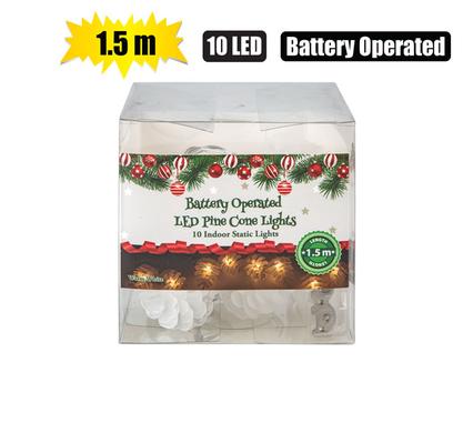 CHRISTMAS PINE CONE LED LIGHTS 1.5M