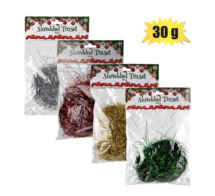 CHRISTMAS TINSEL GARLAND SHREDDED