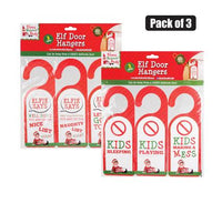 PACK OF 3 TRENDY ELF DOOR HANGERS