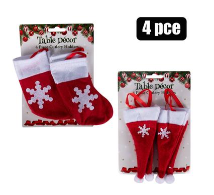 CHRISTMAS CUTLERY HOLDER PACK OF 4