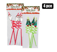 CHRISTMAS DECORATIVE STRAWS PACK OF 4