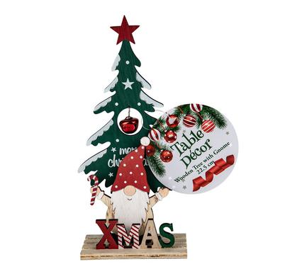 XMAS WOODEN TREE WITH GNOME