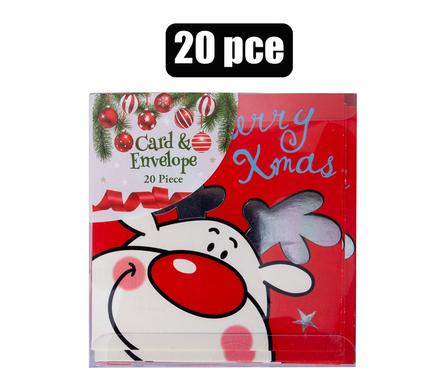 CHRISTMAS CARD & ENVELOPE PACK OF 20