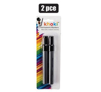 PACK OF 2 MEDIUM BLACK PERMANENT MARKERS