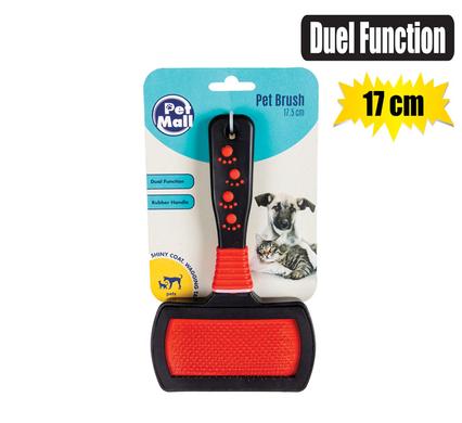 WIDE 2-FUNCTION CAT & DOG GROOMING BRUSH