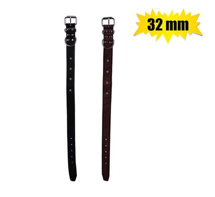 DOG COLLAR LEATHER RIVETTED 32mm