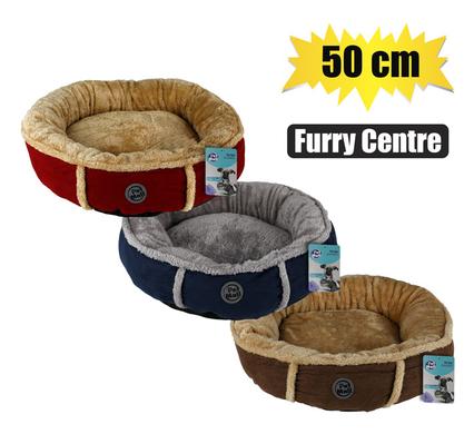 ROUND FLEECE PET BED 50CM