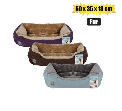 PET BED RECTANGLE "FUR" 50x35x18cm