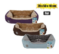 PET BED RECTANGLE "FUR" 70x50x18cm