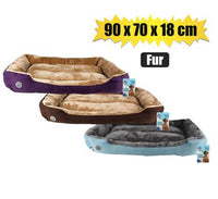 PET BED RECTANGLE "FUR" 90x70x18cm
