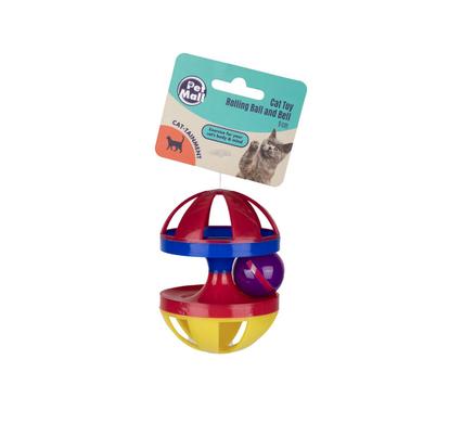 CAT TOY ROLLING BALL AND BELL 9cm