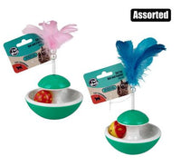 PET CAT TOY WITH BALL AND FEATHER