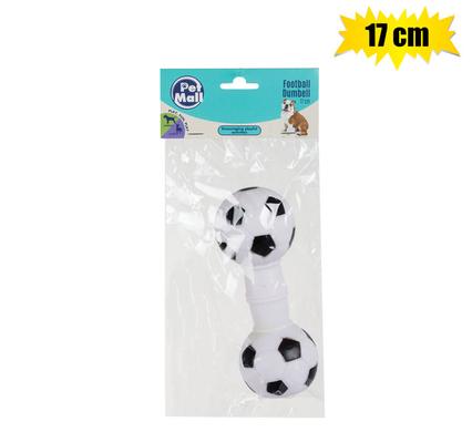 DOG TOY RUBBER DUMBELL FOOTBALL 17cm