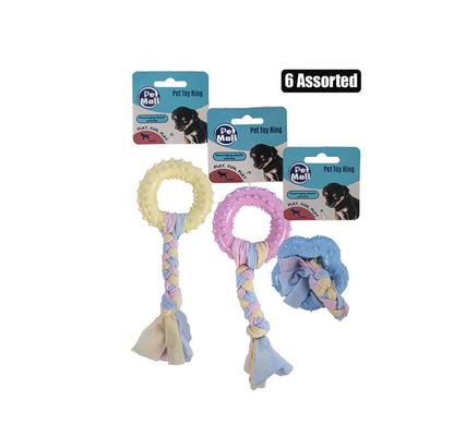 PET TOY PUPPY RING WITH COTTON