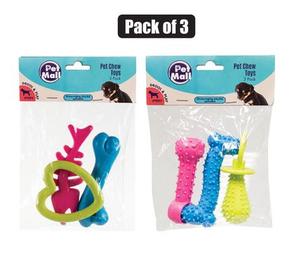 PET TOY PUPPY CHEWS PACK OF 3