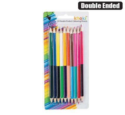 DOUBLE ENDED COLOURED PENCILS PACK OF 10