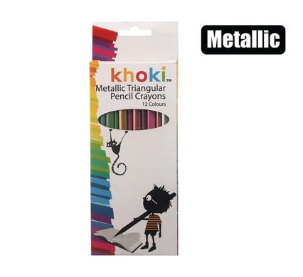PENCIL CRAYON TRIANGLE METALLIC 12PC