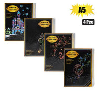 SCRATCH ART SHEETS 4 PC A5