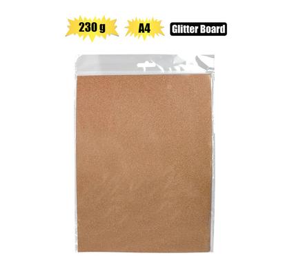 A4 GLITTER BOARD ROSE GOLD PACK OF 10