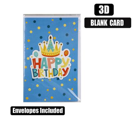 HAPPY BIRTHDAY 3D CARD AND ENVELOPE