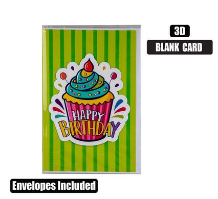 HAPPY BIRTHDAY 3D CARD AND ENVELOPE M1