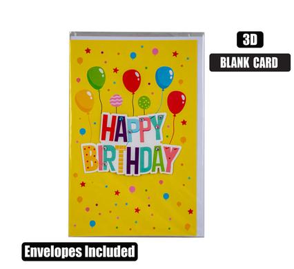 HAPPY BIRTHDAY 3D CARD AND ENVELOPE M2
