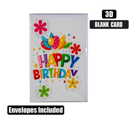 HAPPY BIRTHDAY 3D CARD AND ENVELOPE M4